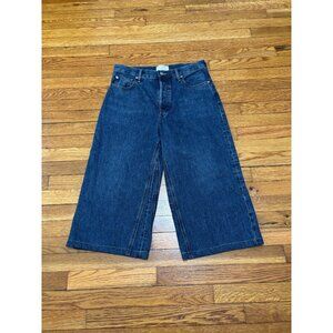 Everlane Dark Blue Cropped Way-Wide Jeans